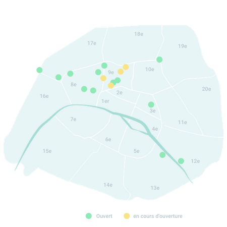 Carte des espaces We Work